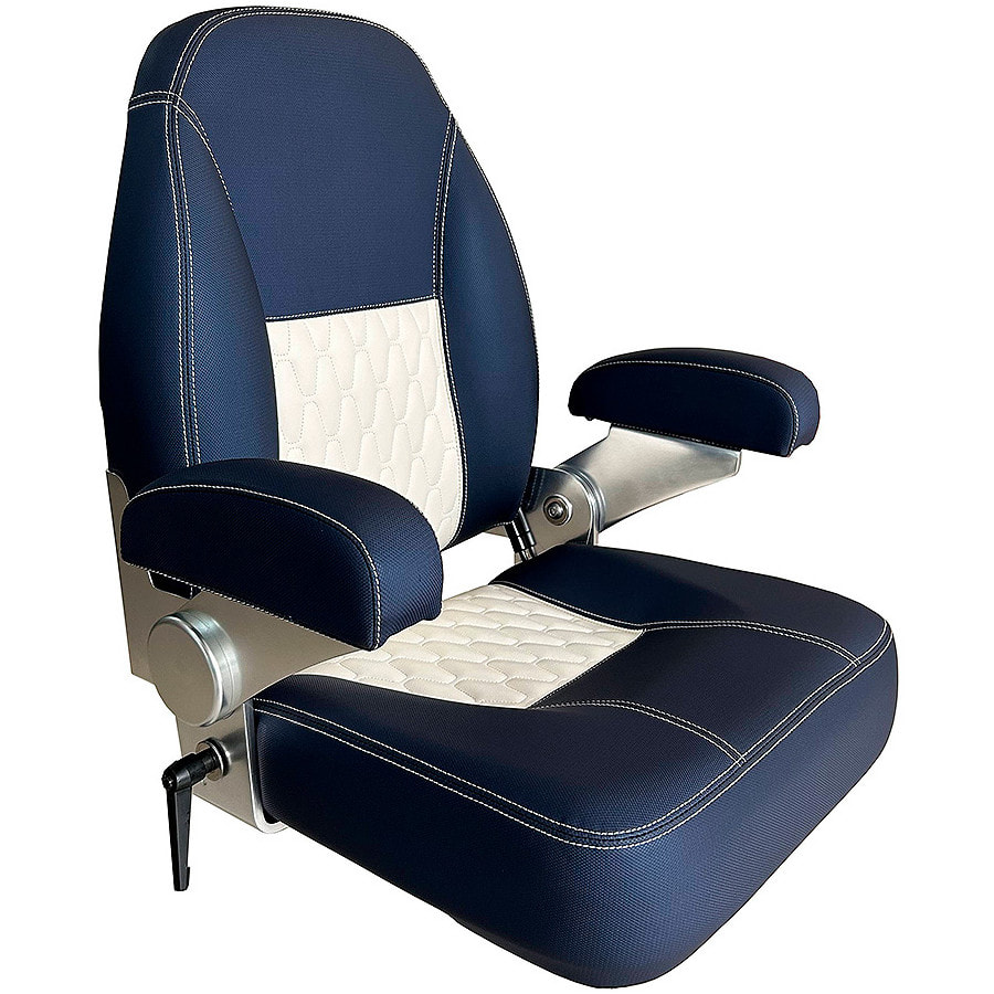 Кресло с подлокотниками и регулировкой наклона спинки, синий/белый, 10268892