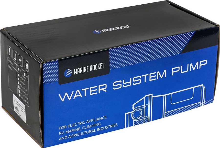 Помпа мембранная водоподающая Marine Rocket 17 л/мин, 24В, 4 коннектора