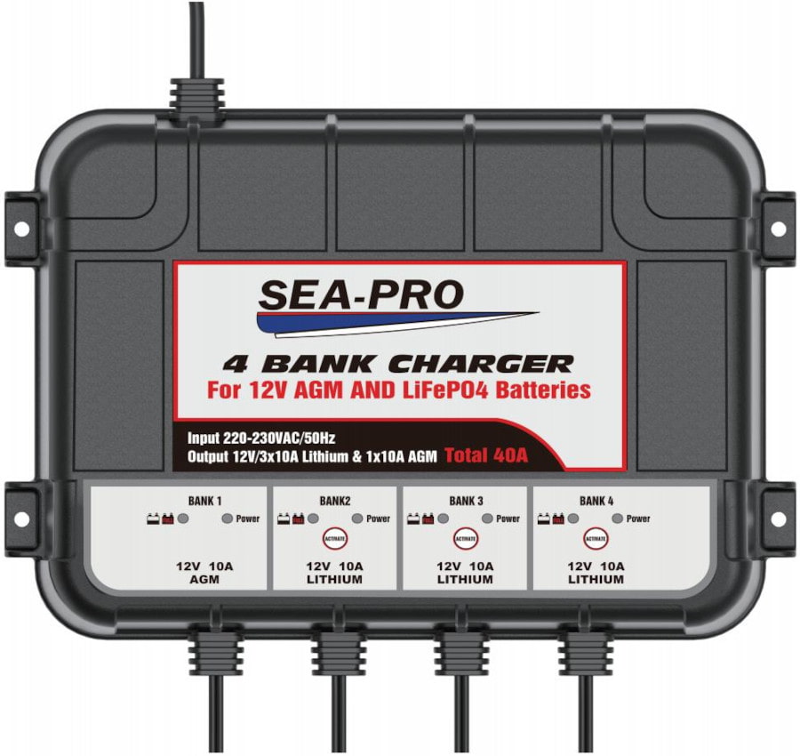 Зарядное устройство SEA-PRO ТЕ4-0273 для АКБ LiFePO4 (3х12В 10А) и AGM (1х12В 10А)