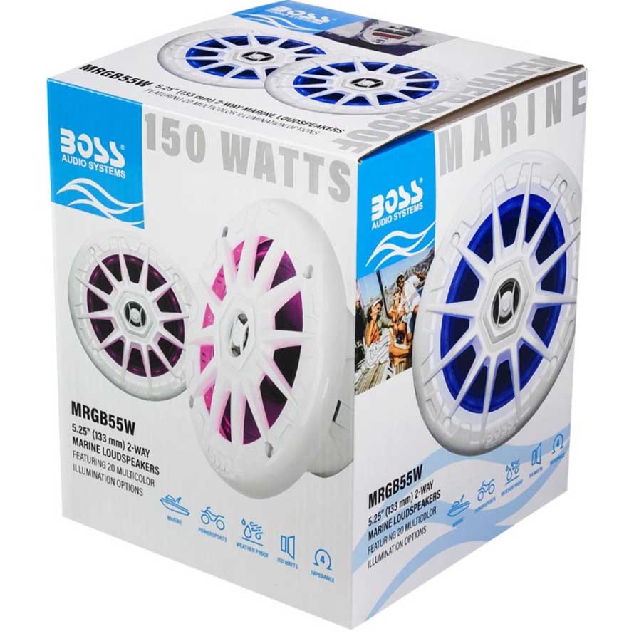 Динамики Boss Audio MRGB55W (пара), 2х75 Вт, белые