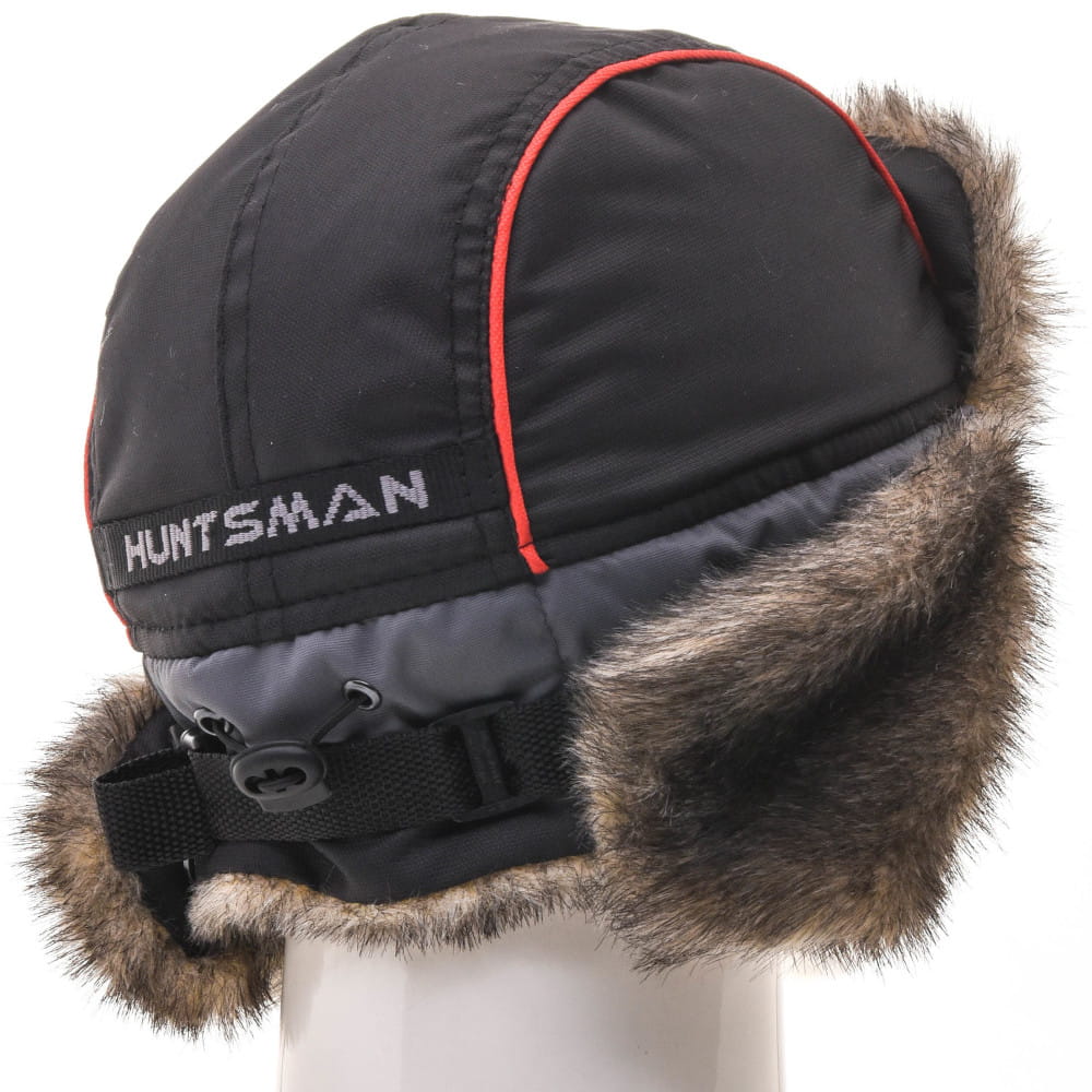 Шапка-ушанка зимняя с маской Huntsman Siberia, ткань Breathable, серый/черный