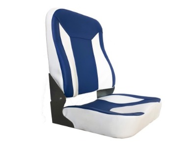 Кресло мягкое складное Практик, бело-синий