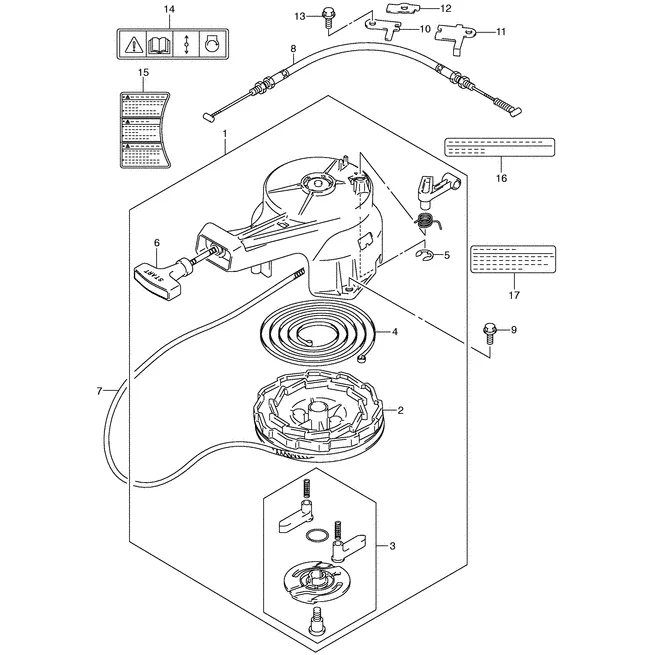 Барабанный (ручной) стартер Suzuki DF5