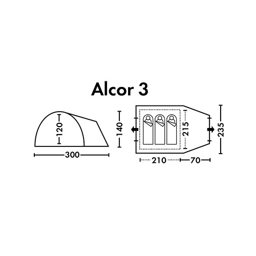 Палатка FHM Alcor 3 (полуавтомат)