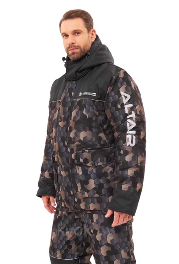 Костюм зимний Хантсмен Альтаир -45°С, камуфляж 001 (соты хаки)