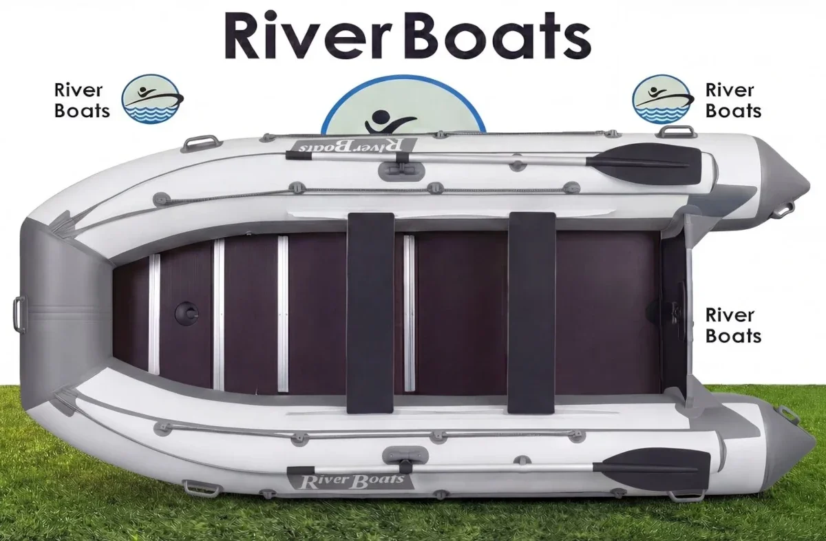 Надувная лодка ПВХ RiverBoats RB 430 (фальшборт, слань)