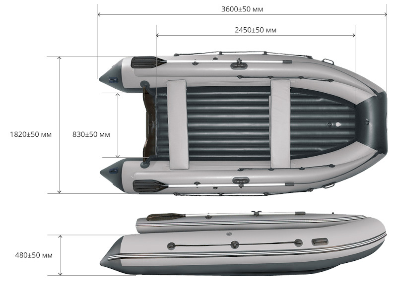 Надувная лодка ПВХ Риф Тритон 360 FНД (фальшборт, НДНД)