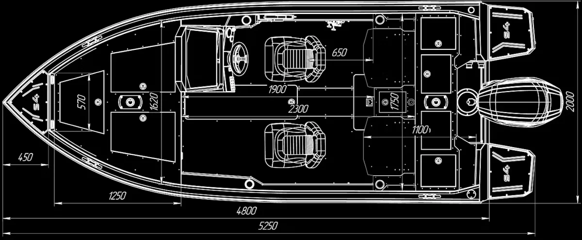 Лодка алюминиевая Siberia S4 2025 одноконсольная