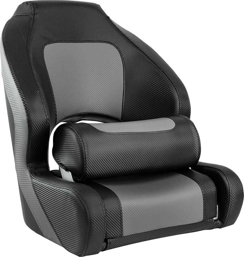 Кресло Deluxe Carbon мягкое виниловое с болстером, черный/серый