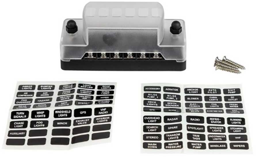 Блок Marine Rocket на 6 предохранителей с крышкой 