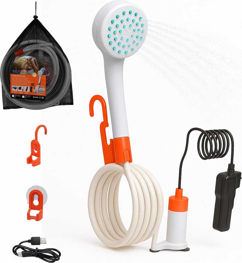 Переносной аккумуляторный душ SeaFlo, 10 л/мин, USB Type-C