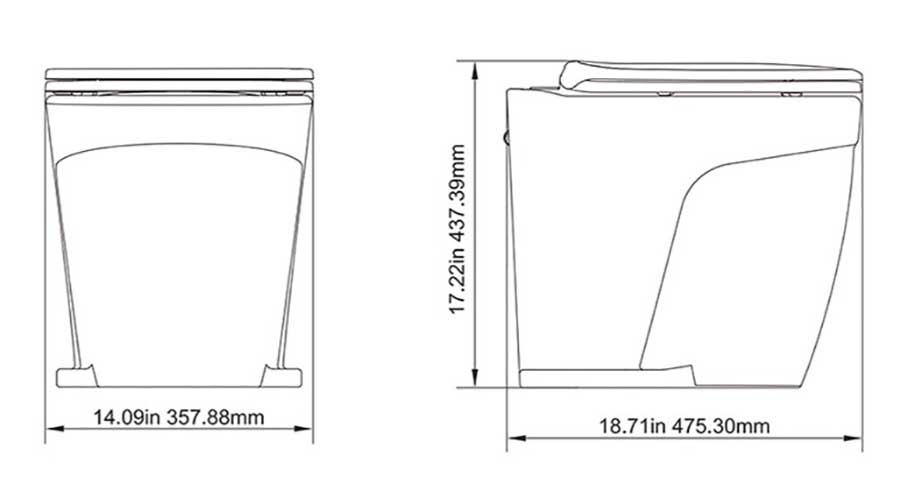 Унитаз SeaFlo Delux с электрической помпой, 12 В, SFMTE1-06