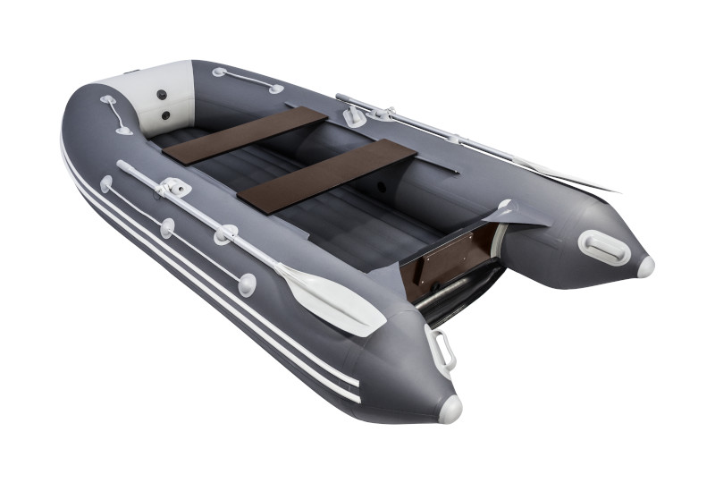 Надувная лодка ПВХ Таймень LX 3400 НДНД графит/светло-серый (надувное дно)