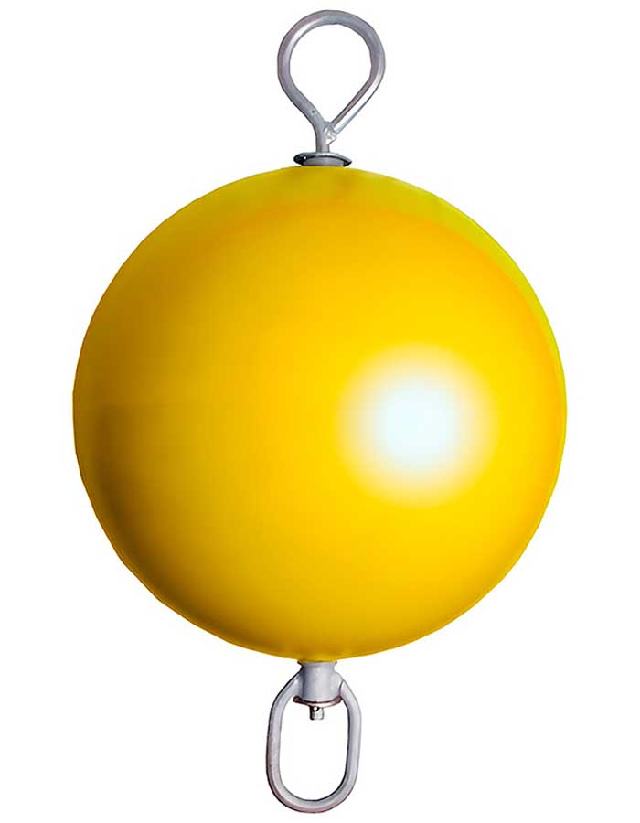 Буй надувной с вертлюгом и рымом Majoni 950х600 мм, желтый