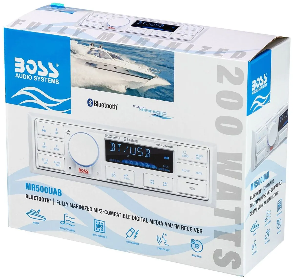 Морская магнитола BOSS MR500UAB 1DIN