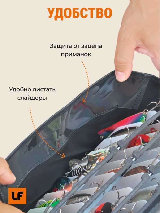 Сумка Lodfort для хранения воблеров и блесен, 330×270 мм, серый