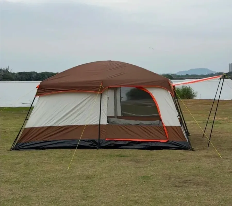 Палатка шатер с тамбуром Coolwalk CW 096-12, 420х305х210 см. (коричневый)