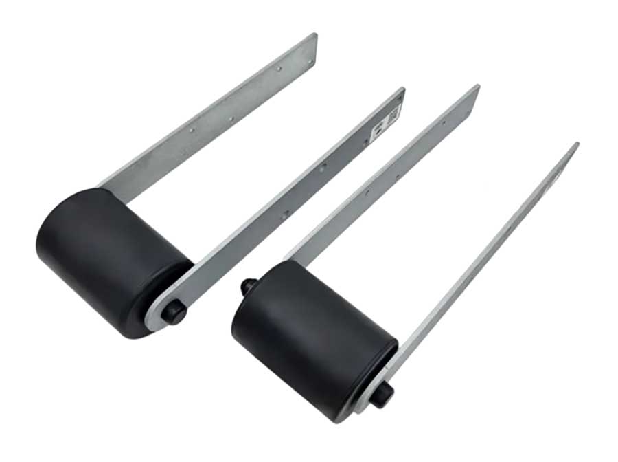 Ролики резиновые Ø 70×98 мм на ложементы лодочного прицепа 110 мм с оцинкованными пластинами, 2 шт.