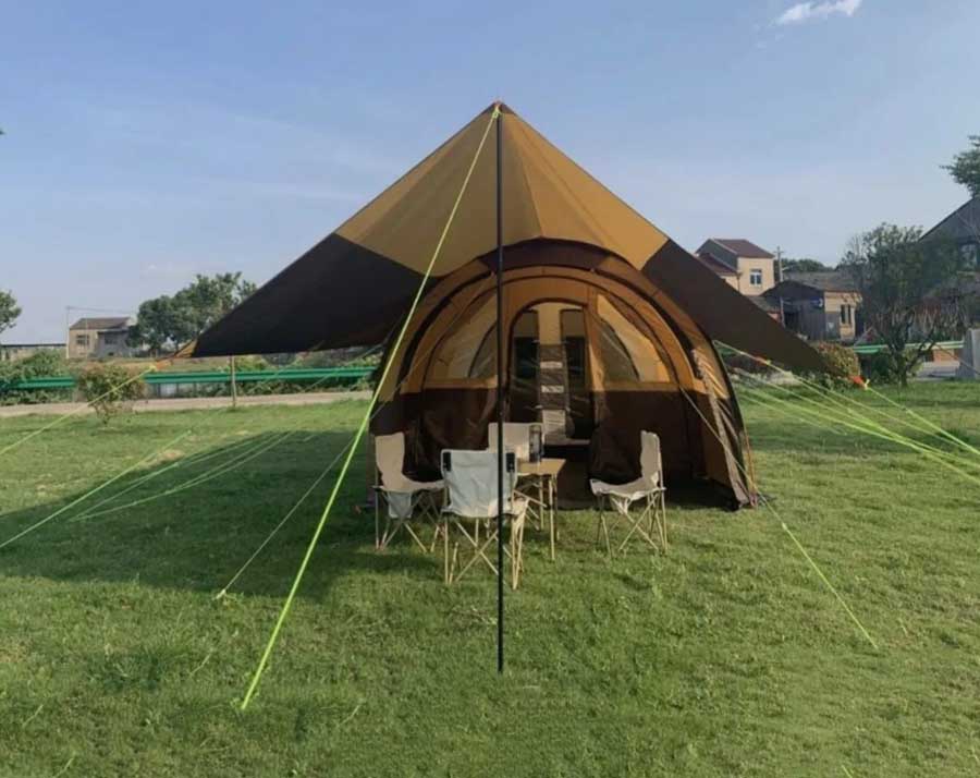 Палатка 8-ми местная кемпинговая, с тентом, MirCamping 1800-8, 490х260х190 см