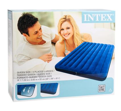 Надувной матрас-кровать Intex, 152x203x22 см.