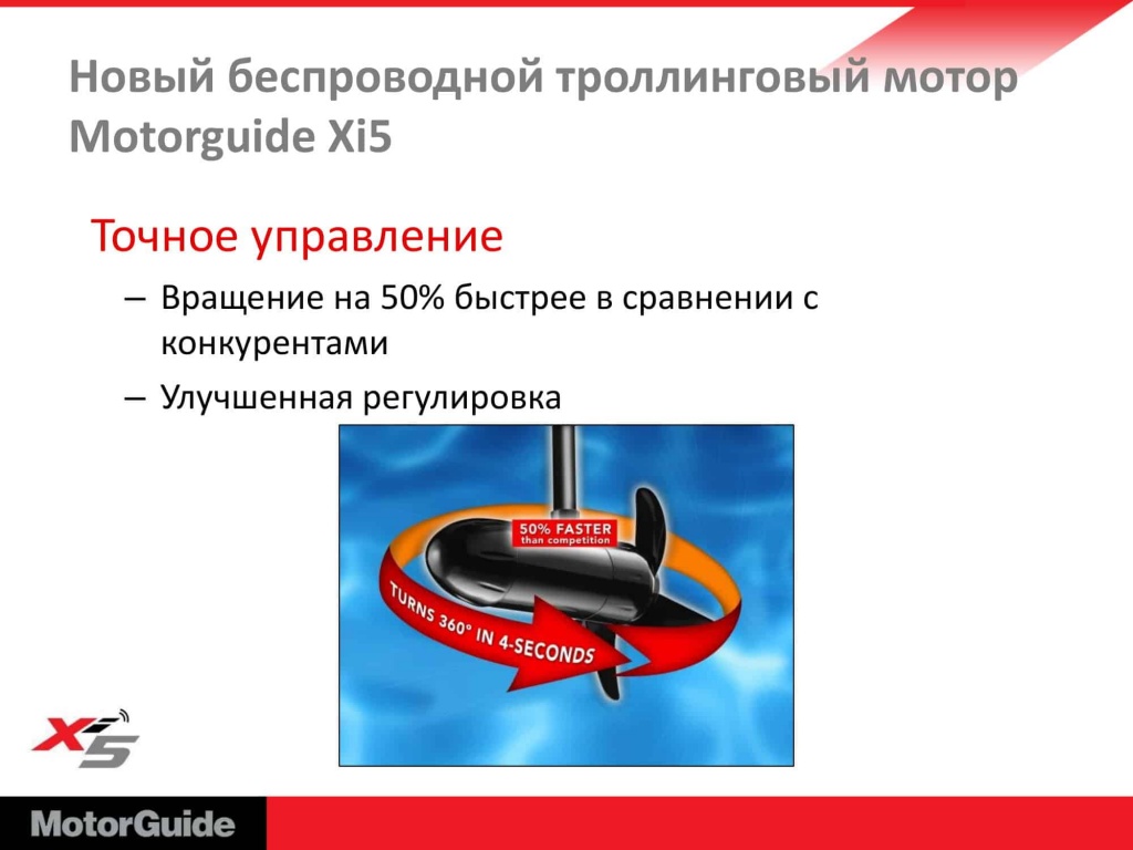 Лодочный электромотор MotorGuide Xi5-105 54"/60'' 36V SNR/GPS FP (пульт + педаль).