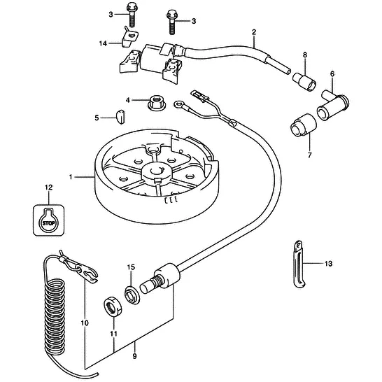 Статор и ротор (магнето) Suzuki