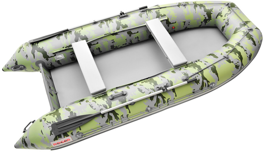 Надувная лодка ПВХ Роджер Зефир 3700 (СИЛЬНОкилевая), камуфляж