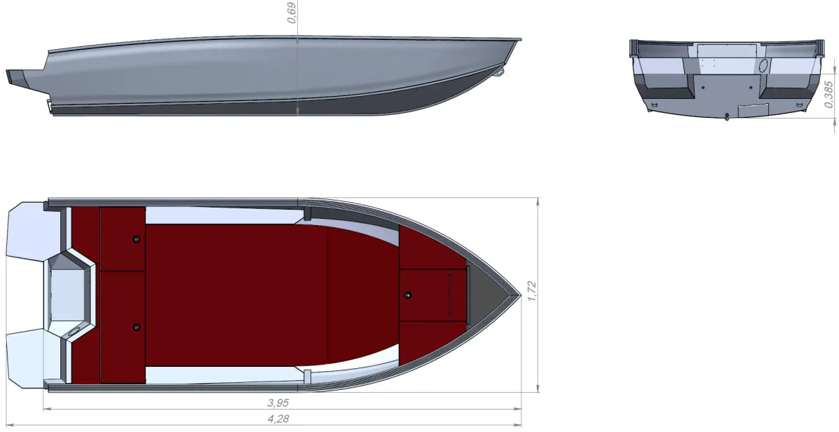 Лодка алюминиевая Xstream 400