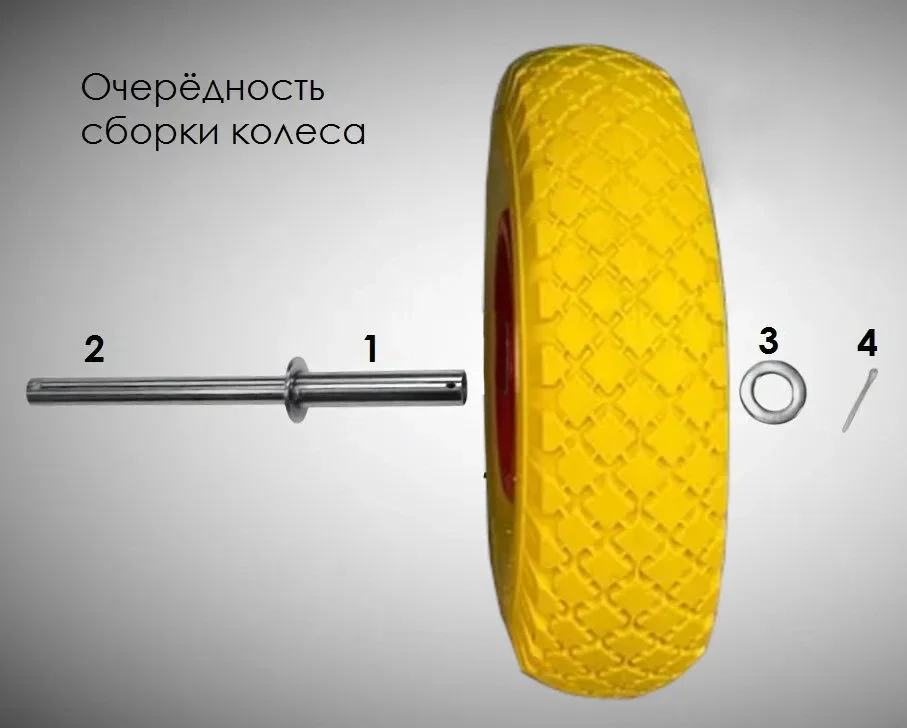 Набор дополнительных транцевых колёс (пара, желтые) для создания двойного шасси (ось 20 мм, Ø260 мм)