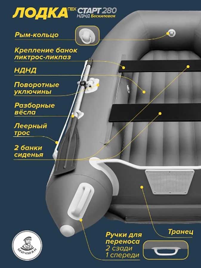 Надувная лодка ПВХ Мичман Старт 280 НДНД