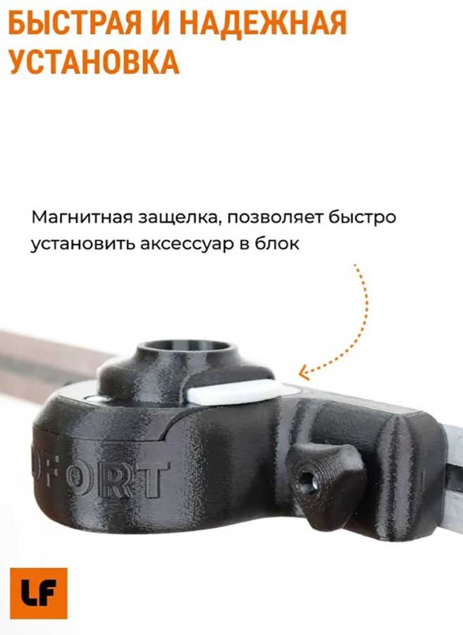 Блок для крепления на Т‑паз, совместимый с аксессуарами типа Borika