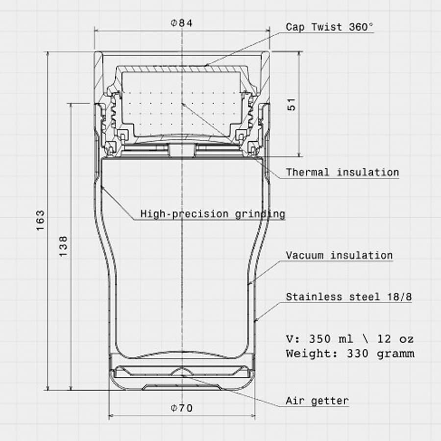 Термокружка Tumbler-350 Matte, 0.35 л
