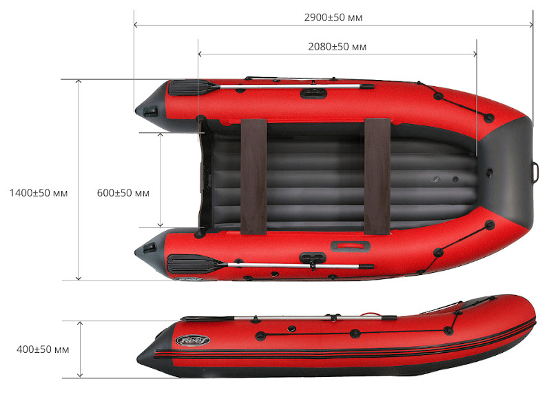 Надувная лодка ПВХ Риф 290 НД (надувное дно)