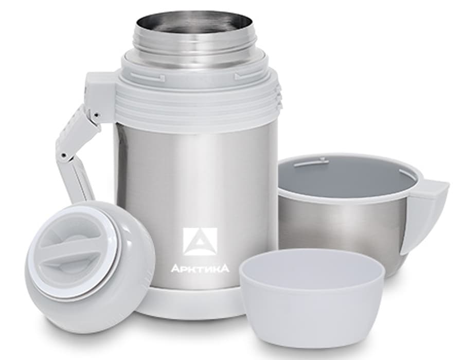 Термос Арктика 205-1000 с широким горлом и ручкой, 1 л