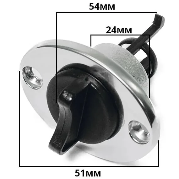 Заглушка дренажная с пробкой 24 мм. (нерж.)