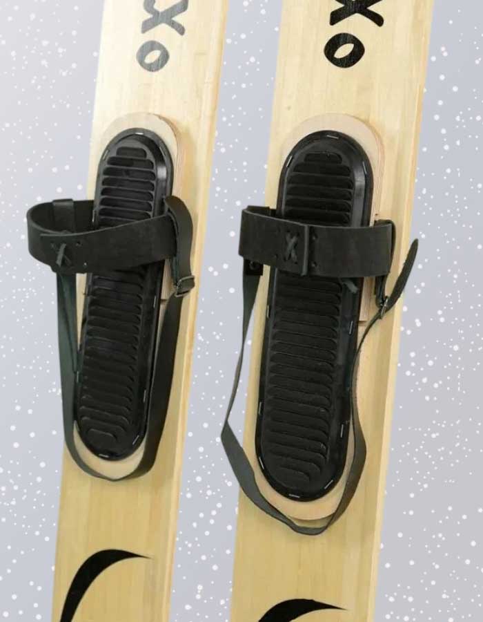 Комплект кожаных креплений для охотничьих лыж, с амортизатором, носковым и пяточным ремнем, 1 пара (Маяк)