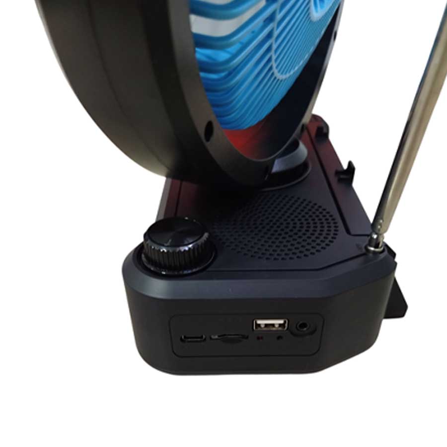 Многофункциональная радиоколонка FP-355-S с солнечной панелью, вентилятором, FM/USB/TF/BT и LED-подсветкой