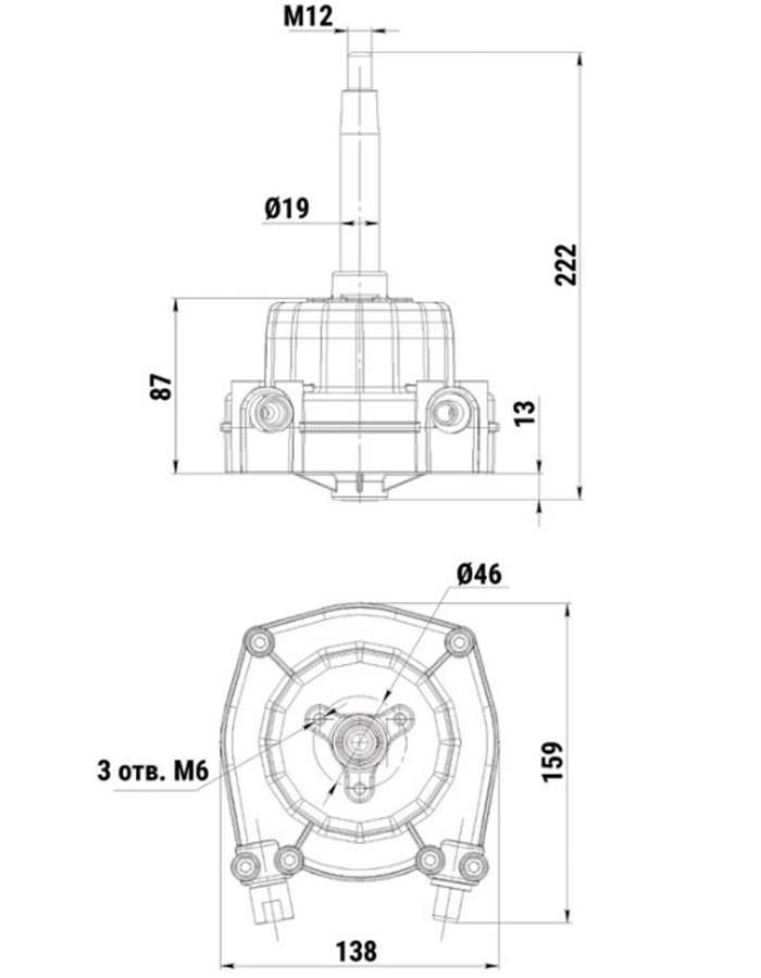 Рулевой редуктор Техномарин MS-58 (аналог G10) для ПЛМ до 55 л.с.
