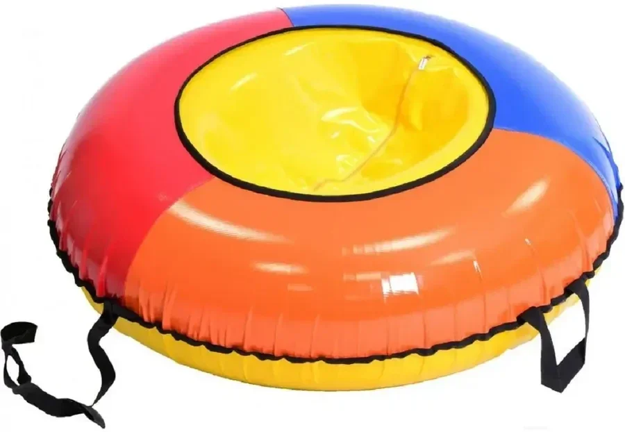 Тюбинг-ватрушка PLATFORM 100 см. (до 100 кг.) оранжевый-красный-синий, центр желтый