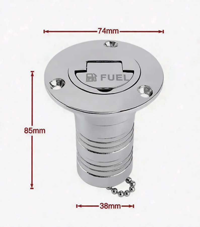 Горловина заливная для топлива Fuel, 38 мм, нержавеющая сталь