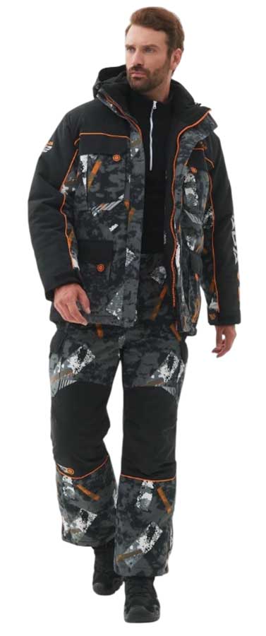 Костюм зимний Хантсмен Канада V2 -35°С, камуфляж/черный (ткань Исландия)