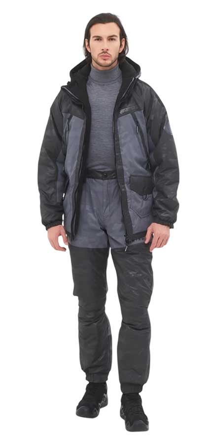 Костюм зимний Хантсмен Горка-Люкс -25°С серый (ткань Breat)