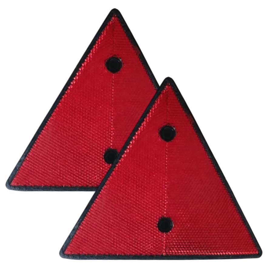 Светоотражатель треугольный красный для прицепа, 160 мм, комплект 2 шт.