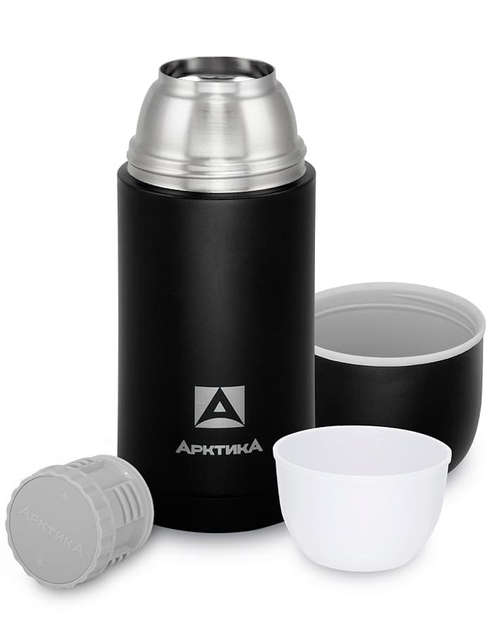 Термос Арктика 105-750 с узким горлом, 0.75 л, черный текстурный