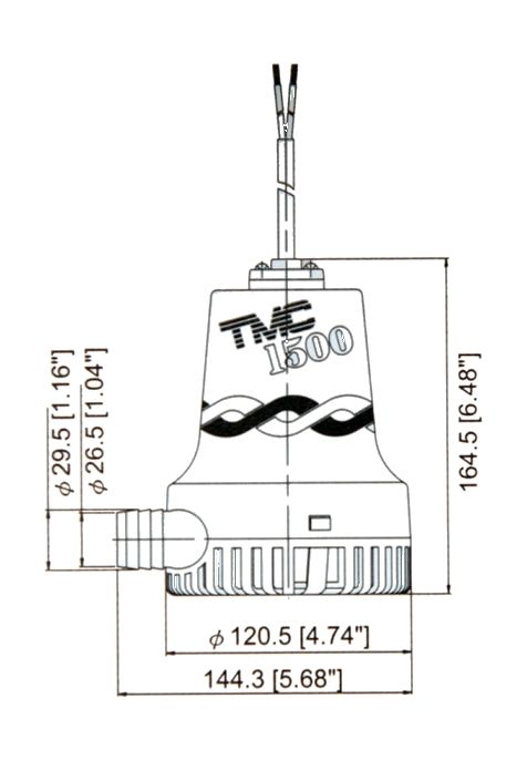 Помпа осушительная TMC 1500 GPH (5677 л/ч).