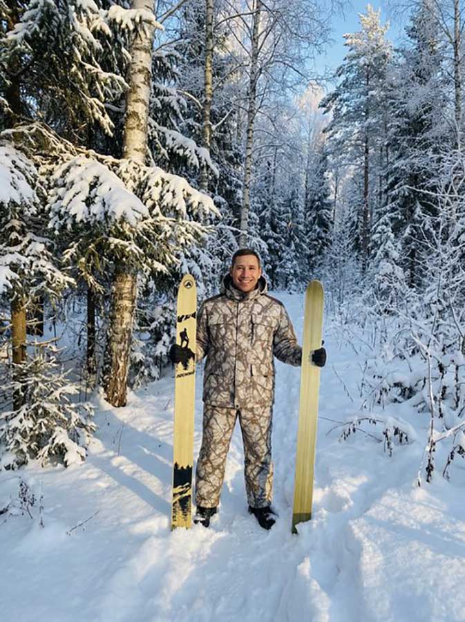 Лыжи охотничьи Лесные деревянные 155х11 см (Маяк)