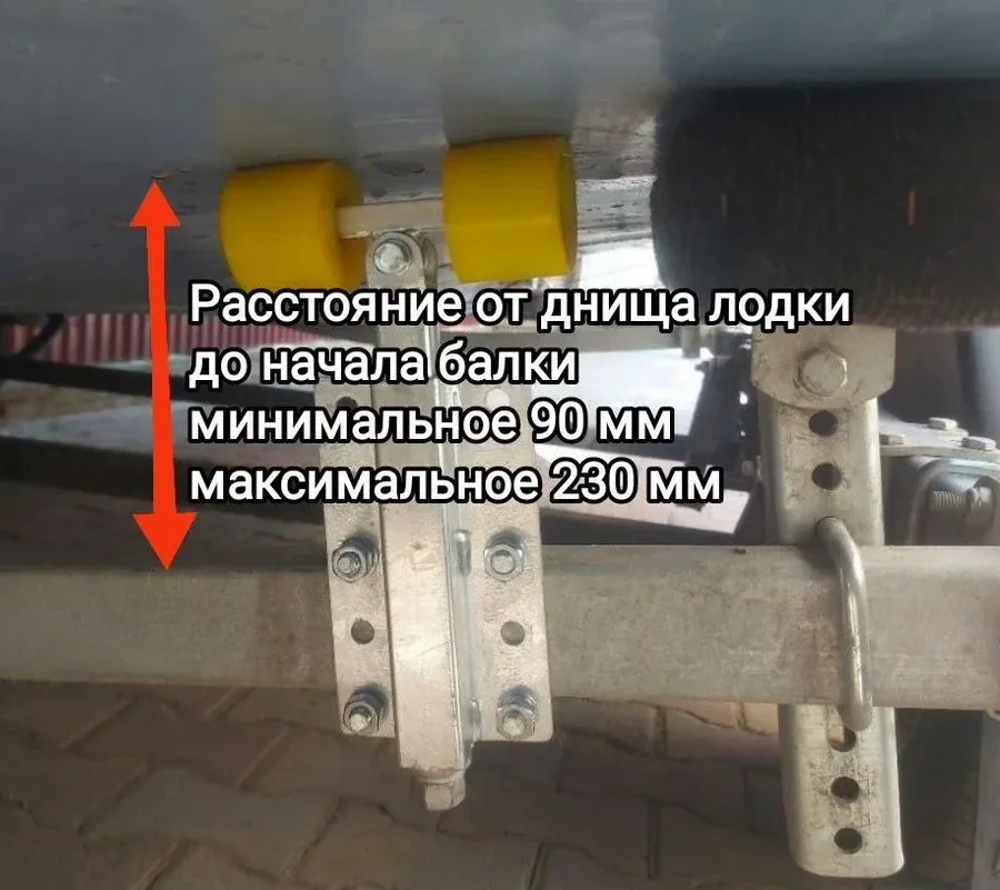 Ролики-домкраты для лодочного прицепа под профиль 60x30 мм. РБ