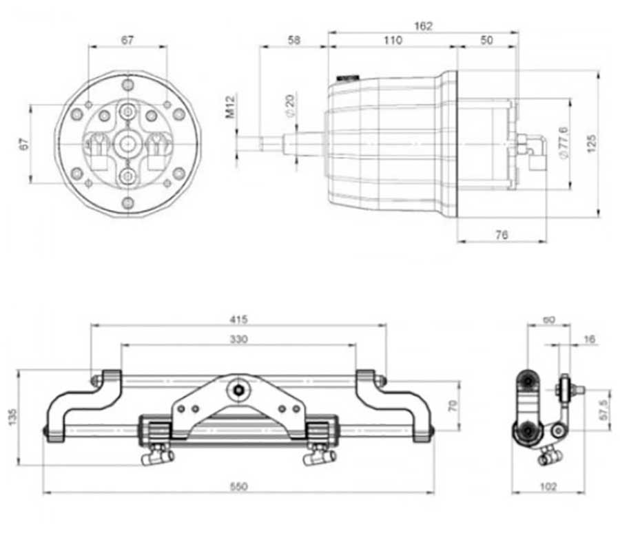Гидравлическая система рулевого управления Техномарин GS-150/1 до 150 л.с., 4.5 об.