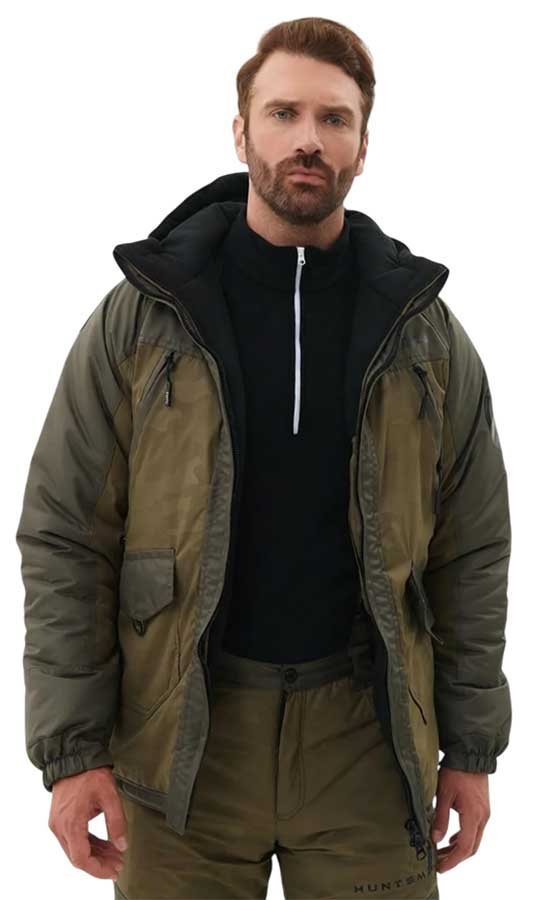 Костюм зимний Хантсмен Горка-Люкс -25°С, хаки (ткань Breathable Camo)