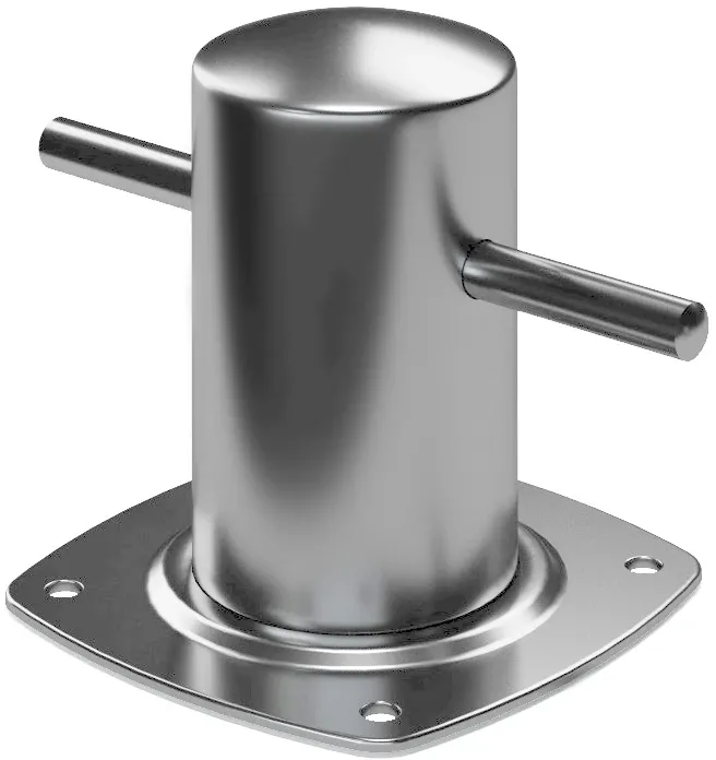 Кнехт одинарный Ø 90 мм. с основанием, нержавеющая сталь